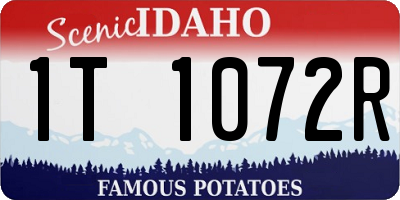 ID license plate 1T1072R