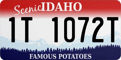 ID license plate 1T1072T