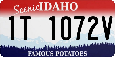ID license plate 1T1072V