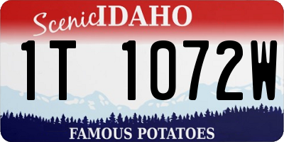 ID license plate 1T1072W