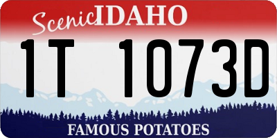 ID license plate 1T1073D