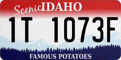 ID license plate 1T1073F