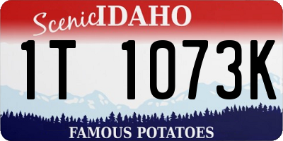 ID license plate 1T1073K