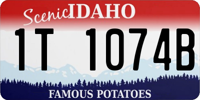 ID license plate 1T1074B