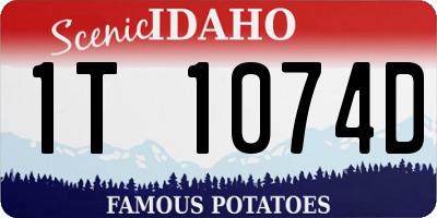 ID license plate 1T1074D