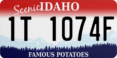 ID license plate 1T1074F