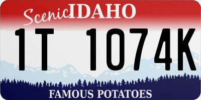 ID license plate 1T1074K