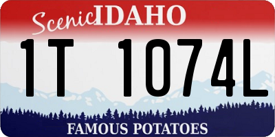 ID license plate 1T1074L