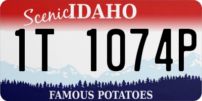 ID license plate 1T1074P
