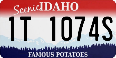 ID license plate 1T1074S