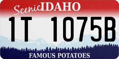 ID license plate 1T1075B
