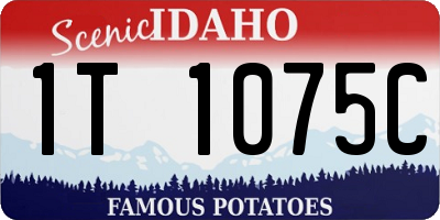 ID license plate 1T1075C