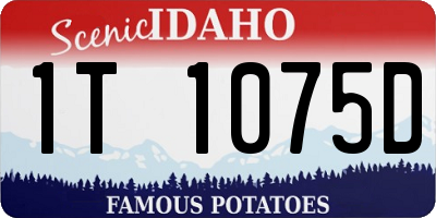 ID license plate 1T1075D