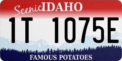 ID license plate 1T1075E