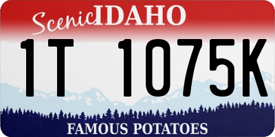 ID license plate 1T1075K