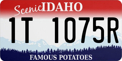 ID license plate 1T1075R