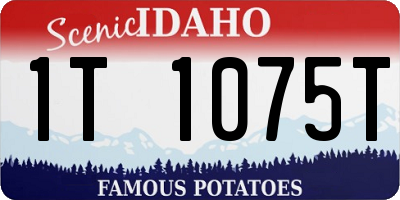 ID license plate 1T1075T