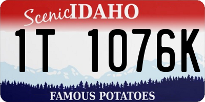 ID license plate 1T1076K