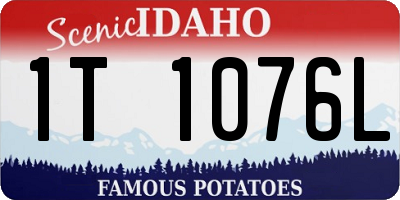 ID license plate 1T1076L