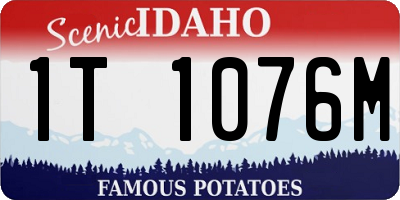 ID license plate 1T1076M