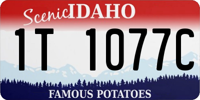 ID license plate 1T1077C