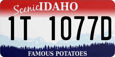 ID license plate 1T1077D