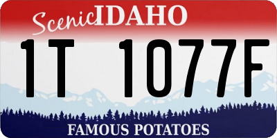 ID license plate 1T1077F