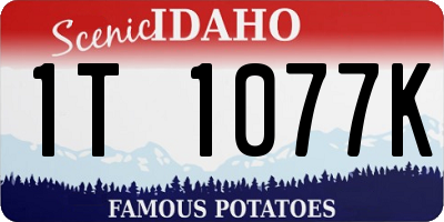 ID license plate 1T1077K