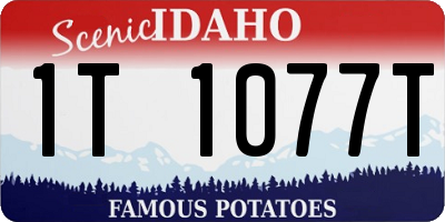 ID license plate 1T1077T