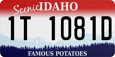 ID license plate 1T1081D
