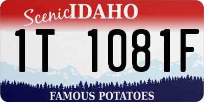 ID license plate 1T1081F