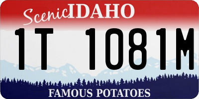 ID license plate 1T1081M