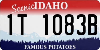 ID license plate 1T1083B