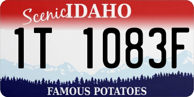 ID license plate 1T1083F