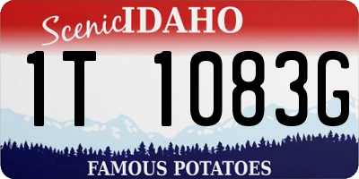ID license plate 1T1083G