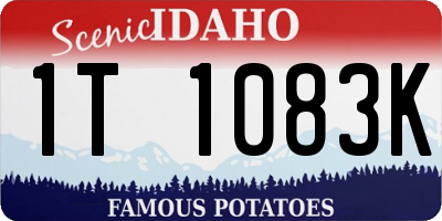 ID license plate 1T1083K