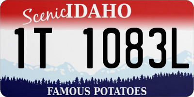 ID license plate 1T1083L