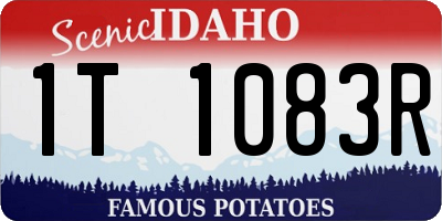 ID license plate 1T1083R