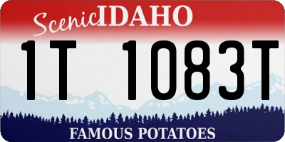 ID license plate 1T1083T