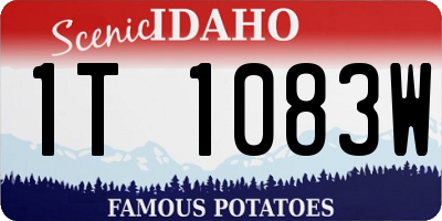 ID license plate 1T1083W