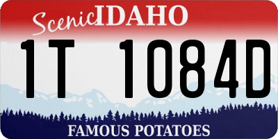 ID license plate 1T1084D