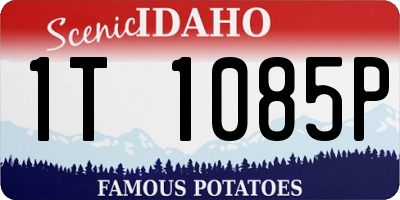 ID license plate 1T1085P