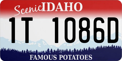 ID license plate 1T1086D