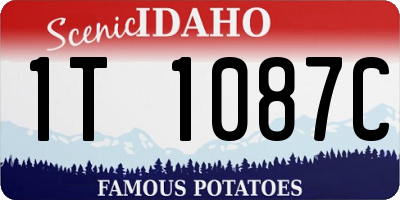 ID license plate 1T1087C