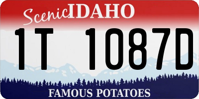 ID license plate 1T1087D