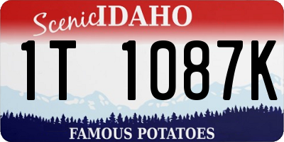 ID license plate 1T1087K