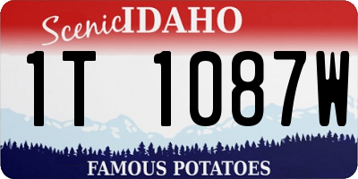 ID license plate 1T1087W