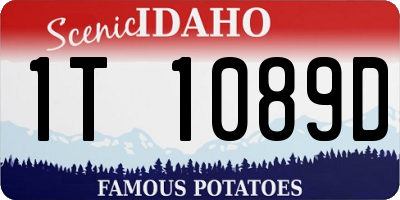 ID license plate 1T1089D