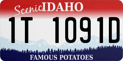 ID license plate 1T1091D