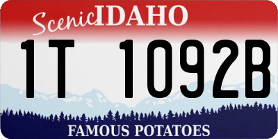 ID license plate 1T1092B